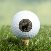 Balles De Golf Monogramme Brown Camo Black Wolf Silhouette | (T-shirt Insitu)