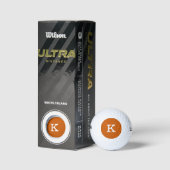 Balles De Golf Monogramme Brûlé Orange Durable Monochromatique (Emballage)