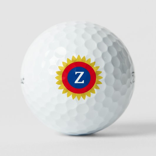 Balles De Golf Monogramme cible de tournesol (Recto)
