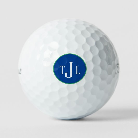 Balles De Golf Monogramme classique personnalisé Marine (Recto)