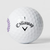 Balles De Golf Monogramme classique personnalisé Wreath violet (Logo)