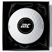 Balles De Golf Monogramme Cool simple Noir et Blanc Initiales
