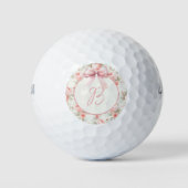 Balles De Golf Monogramme Coquette Rose Bow (Devant)