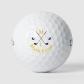 Balles De Golf Monogramme . croix clubs logo jaune (Devant)