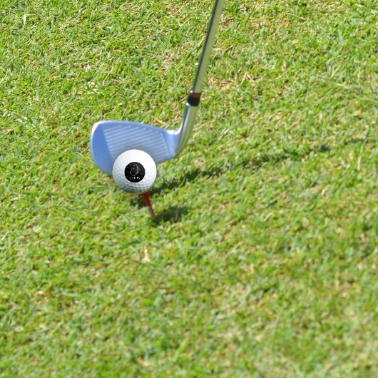 Balles De Golf monogramme d'aquarelle O Pickleball noir Paddle