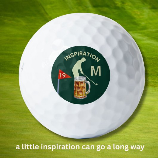 Balles De Golf Monogramme de bière amusant et inspirant pour le 1