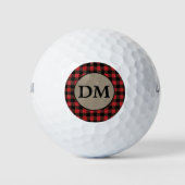 Balles De Golf Monogramme de Buffle Noir Rouge (Devant)