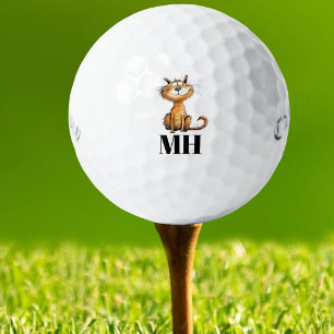 Balles De Golf Monogramme de chat personnalisé
