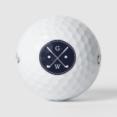 Balles De Golf Monogramme de club de golf bleu foncé (Devant)