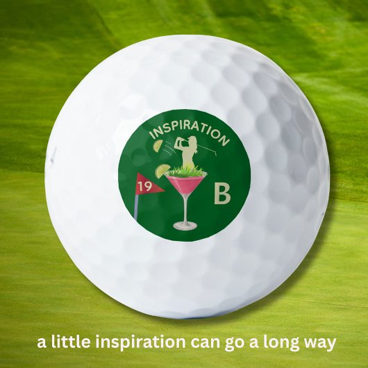 Balles De Golf Monogramme de cocktail amusant et inspirant pour l