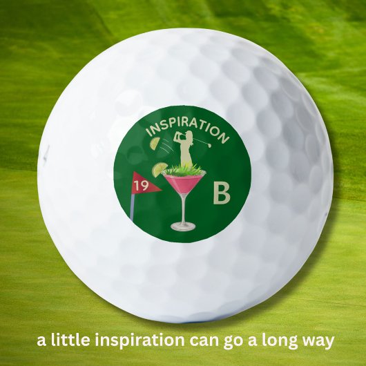 Balles De Golf Monogramme de cocktail amusant et inspirant pour l