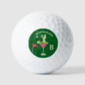 Balles De Golf Monogramme de cocktail amusant et inspirant pour l (Recto)