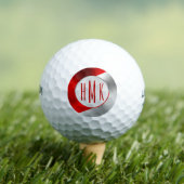 Balles De Golf monogramme de conception géométrique noir et argen (T-shirt Insitu)