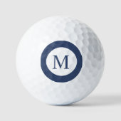 Balles De Golf Monogramme De Frontière Profonde De La Marine Et D (Recto)