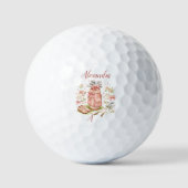 Balles De Golf Monogramme de golf rose personnalisé Coquette (Recto)