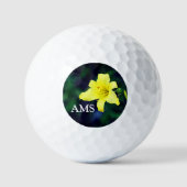 Balles De Golf Monogramme de jour jaune (Recto)