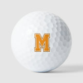 Balles De Golf Monogramme de la variation orange (Recto)
