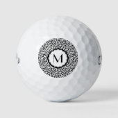 Balles De Golf Monogramme de léopard noir et blanc (Devant)