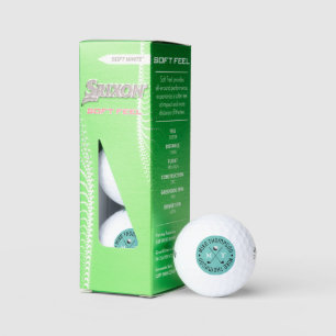 Balles De Golf Monogramme de logo bleu turquoise pour les joueurs
