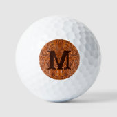 Balles De Golf Monogramme de mariage de campagne western rustique (Recto)