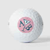 Balles De Golf Monogramme de Martini rose (Devant)