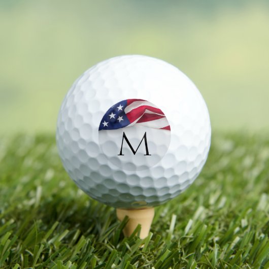 Balles De Golf Monogramme de nom de drapeau américain gras (T-shirt Insitu)