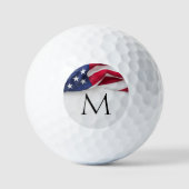 Balles De Golf Monogramme de nom de drapeau américain gras (Recto)