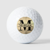 Balles De Golf Monogramme de nom en or classique (Recto)