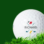 Balles De Golf Monogramme de nom personnalisé élégant<br><div class="desc">Ajoutez votre nom et vos lettres initiales pour personnaliser cette conception de logo cool et élégant</div>