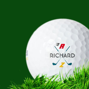 Balles De Golf Monogramme de nom personnalisé élégant