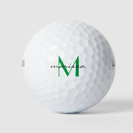 Balles De Golf Monogramme de nom vert pour dames (Devant)