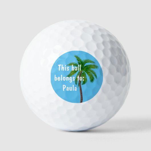Balles De Golf Monogramme de palmier tropical (Recto)