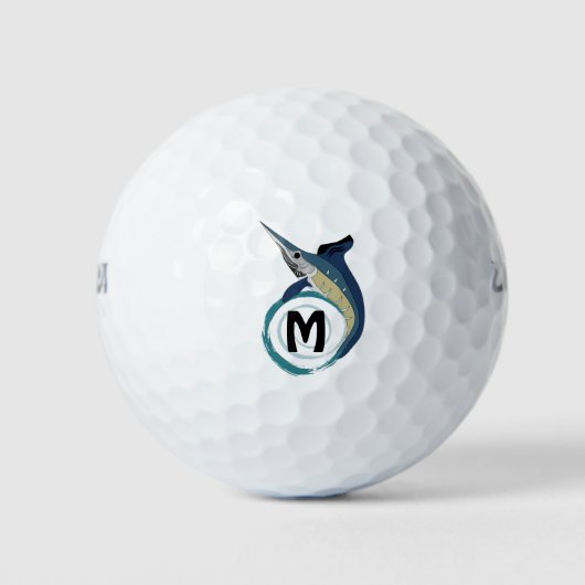 Balles De Golf Monogramme de saut d'espadon (Devant)