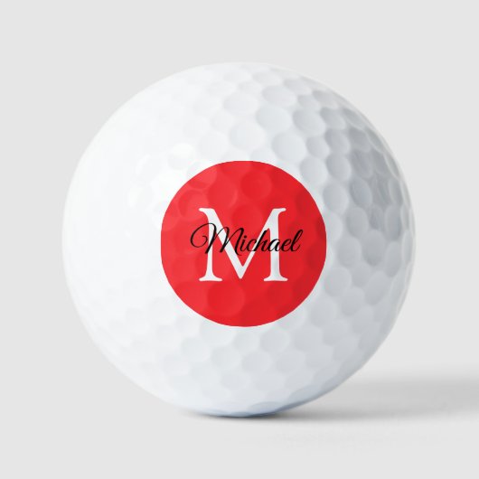 Balles De Golf Monogramme de tendance Lettre initiale Nom 3 Pack (Recto)