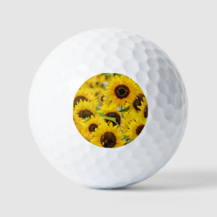 Balles De Golf Monogramme de tournesol personnalisé