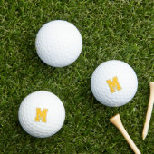 Balles De Golf Monogramme de Varsité jaune (Herbe in situ)