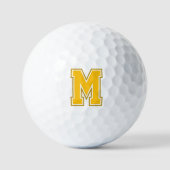 Balles De Golf Monogramme de Varsité jaune (Recto)
