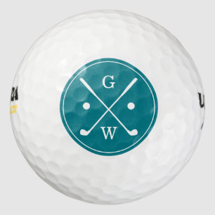 Balles De Golf Monogramme des clubs de golf Turquoises foncés