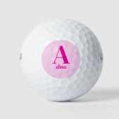 Balles De Golf Monogramme Dolly Rétro Rose chaud (Devant)