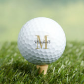 Balles De Golf Monogramme d'or initial et nom personnalisé (T-shirt Insitu)