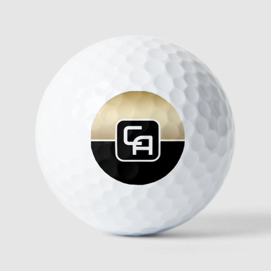 Balles De Golf Monogramme d'or métallique (Recto)