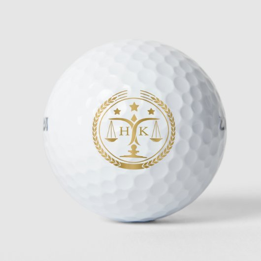 Balles De Golf Monogramme du logo Gold Justice (Devant)