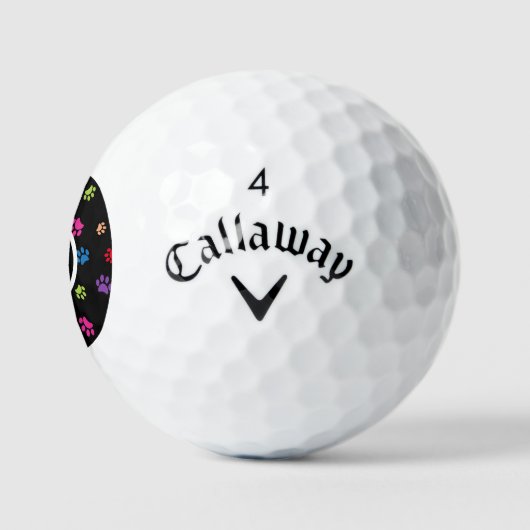 Balles De Golf Monogramme Empreintes de pattes peints de couleur (Logo)
