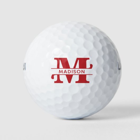 Balles De Golf Monogramme et monogramme personnalisé avec nom (Devant)