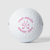 Balles De Golf monogramme et nom personnalisés moderne minimal (Devant)