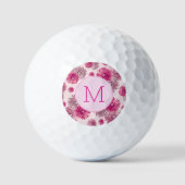 Balles De Golf Monogramme Feminale Rose Première femme (Recto)