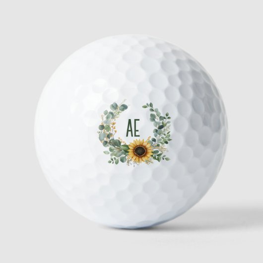 Balles De Golf Monogramme floral élégant personnalisé (Recto)