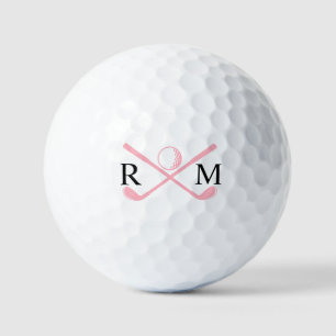 Balles De Golf Monogramme Golf Club Logo rose