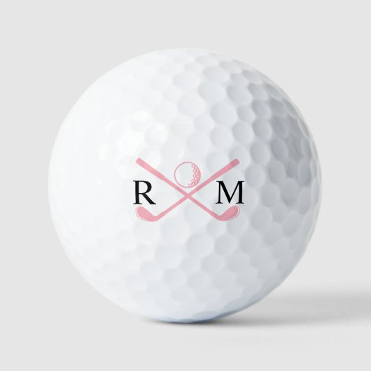 Balles De Golf Monogramme Golf Club Logo rose (Recto)