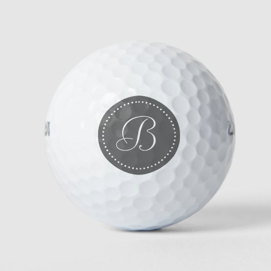 Balles De Golf Monogramme gris avec points (Devant)